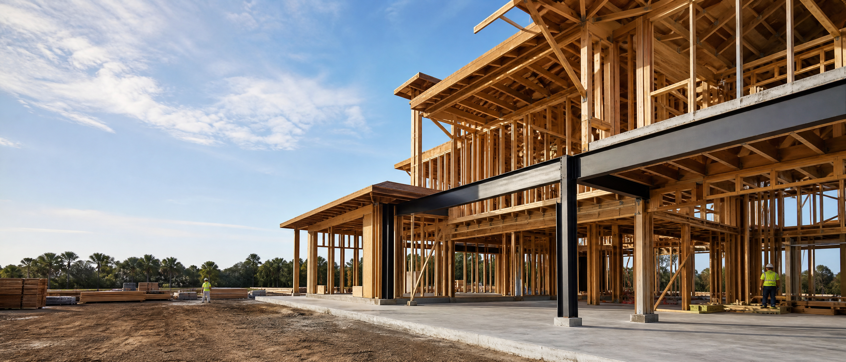 High-end custom home under active construction